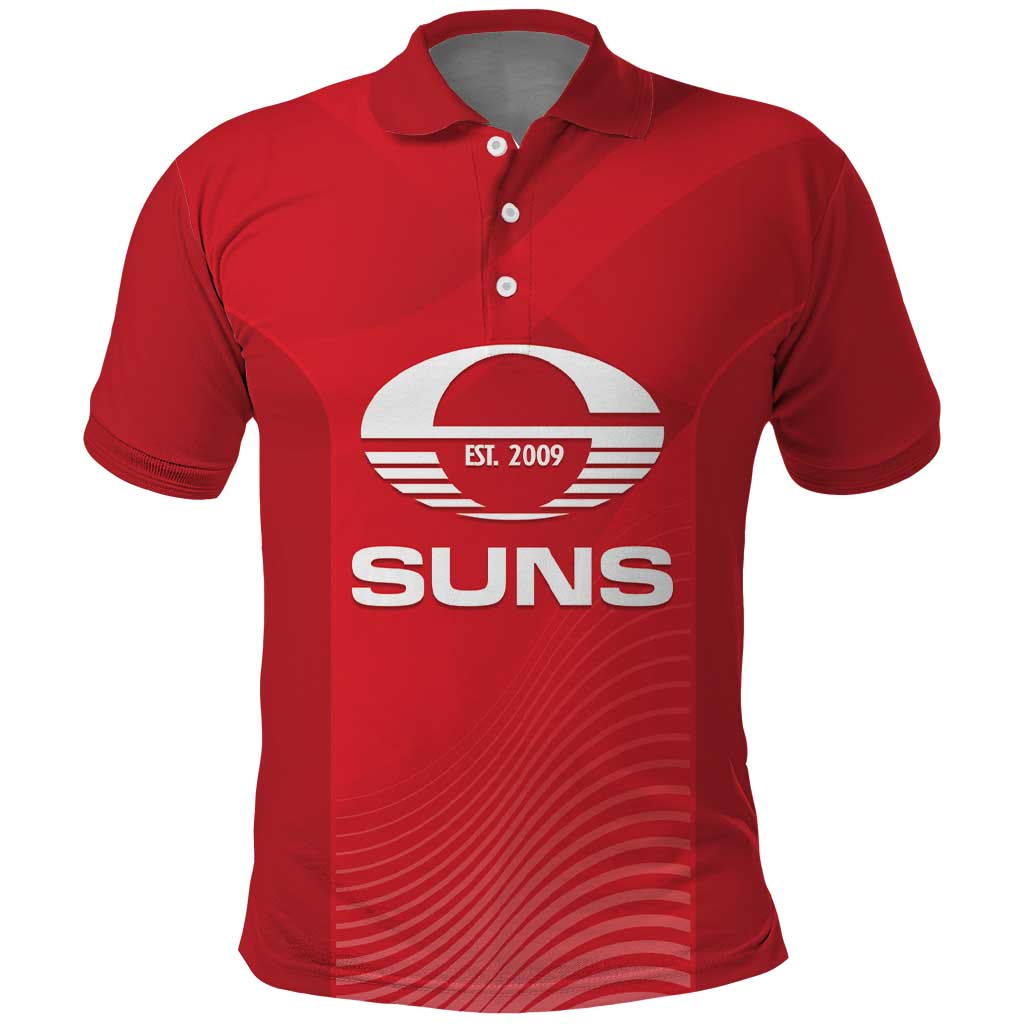 Suns Football Custom Polo Shirt Gold Coast Est 2009 Deep Red - Aussie Hoodie