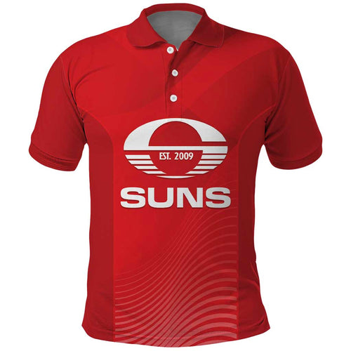 Suns Football Custom Polo Shirt Gold Coast Est 2009 Deep Red - Aussie Hoodie
