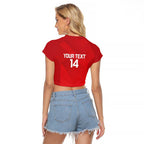 Suns Football Custom Raglan Cropped T Shirt Gold Coast Est 2009 Deep Red - Aussie Hoodie