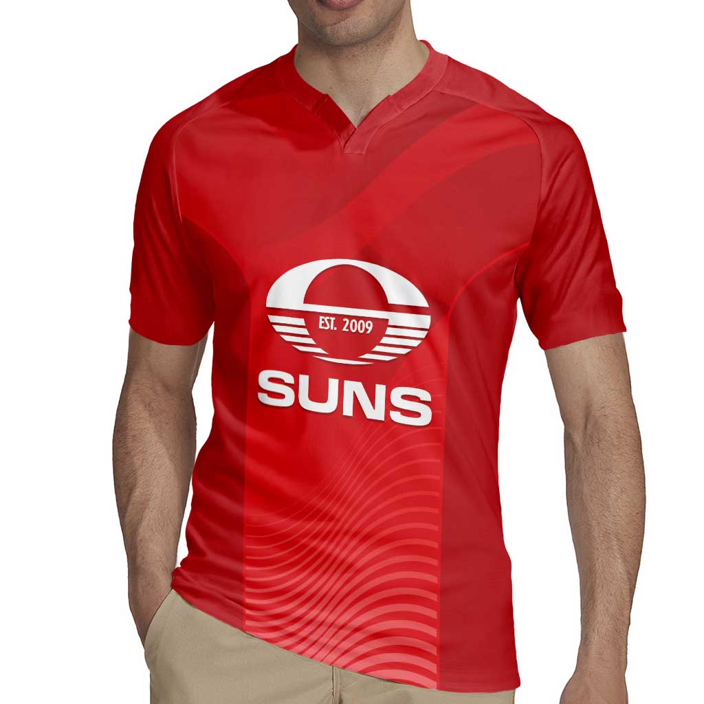 Suns Football Custom Rugby Jersey Gold Coast Est 2009 Deep Red - Aussie Hoodie