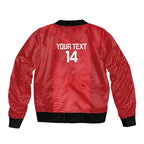 Suns Football Custom Sleeve Zip Bomber Jacket Gold Coast Est 2009 Deep Red - Aussie Hoodie
