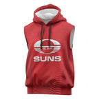 Suns Football Custom Sleeveless Hoodie Gold Coast Est 2009 Deep Red - Aussie Hoodie
