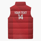 Suns Football Custom Sleeveless Puffer Jacket Gold Coast Est 2009 Deep Red - Aussie Hoodie