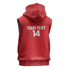Suns Football Custom Sleeveless Zip Hoodie Gold Coast Est 2009 Deep Red LT14