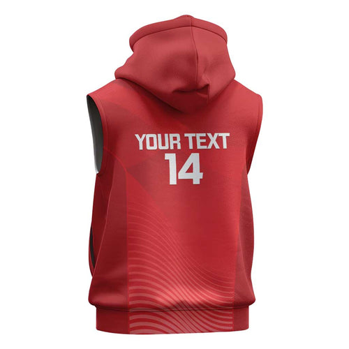 Suns Football Custom Sleeveless Zip Hoodie Gold Coast Est 2009 Deep Red LT14