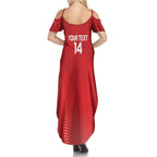 Suns Football Custom Summer Maxi Dress Gold Coast Est 2009 Deep Red - Aussie Hoodie