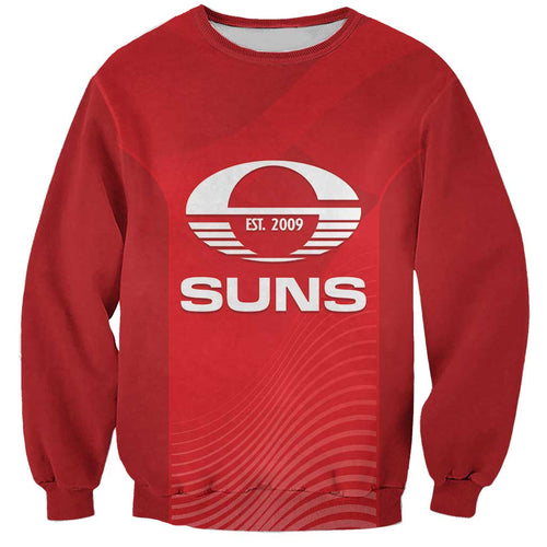 Suns Football Custom Sweatshirt Gold Coast Est 2009 Deep Red - Aussie Hoodie
