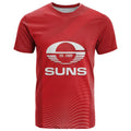 Suns Football Custom T Shirt Gold Coast Est 2009 Deep Red - Aussie Hoodie