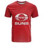 Suns Football Custom T Shirt Gold Coast Est 2009 Deep Red - Aussie Hoodie