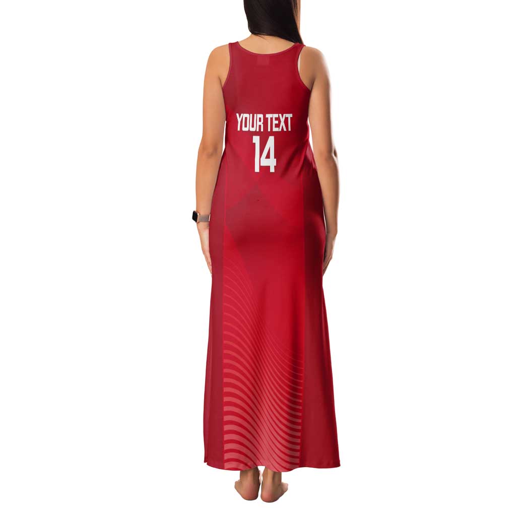Suns Football Custom Tank Maxi Dress Gold Coast Est 2009 Deep Red - Aussie Hoodie