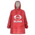 Suns Football Custom Wearable Blanket Hoodie Gold Coast Est 2009 Deep Red - Aussie Hoodie