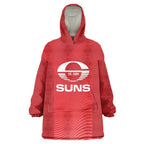 Suns Football Custom Wearable Blanket Hoodie Gold Coast Est 2009 Deep Red - Aussie Hoodie