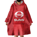 Suns Football Custom Wearable Blanket Hoodie Gold Coast Est 2009 Deep Red - Aussie Hoodie