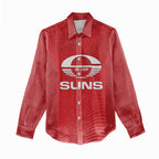 Suns Football Custom Women Casual Shirt Gold Coast Est 2009 Deep Red - Aussie Hoodie