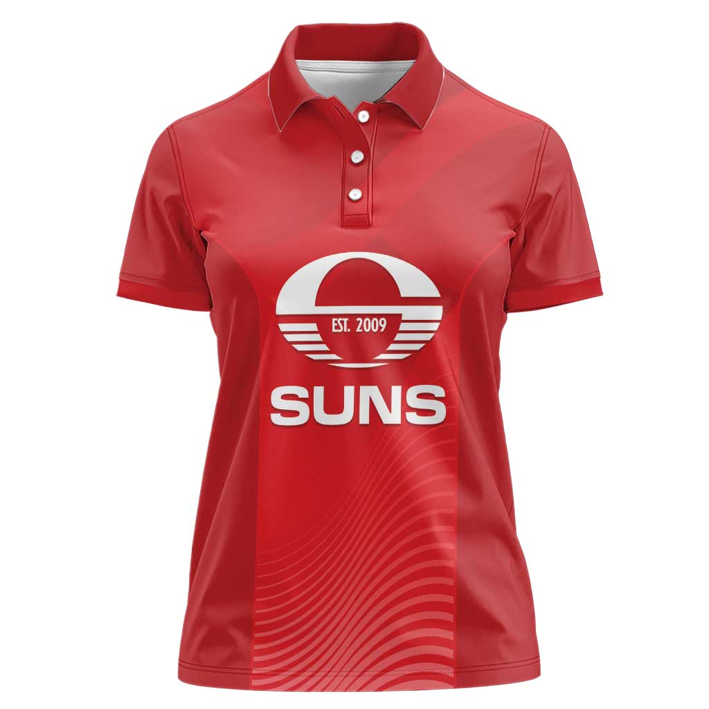 Suns Football Custom Women Polo Shirt Gold Coast Est 2009 Deep Red - Aussie Hoodie
