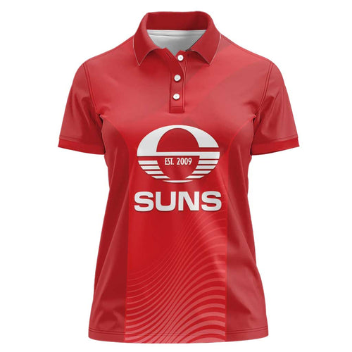 Suns Football Custom Women Polo Shirt Gold Coast Est 2009 Deep Red - Aussie Hoodie