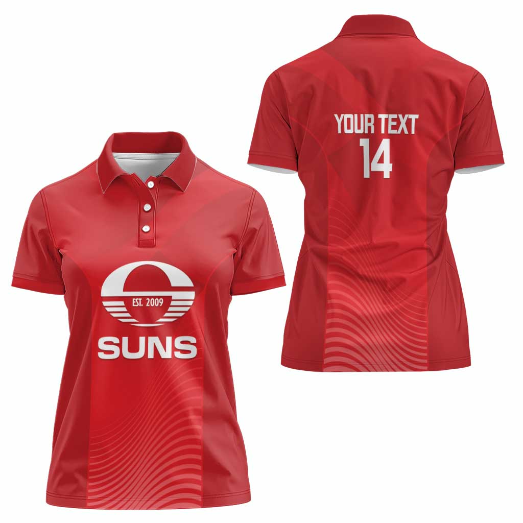 Suns Football Custom Women Polo Shirt Gold Coast Est 2009 Deep Red - Aussie Hoodie