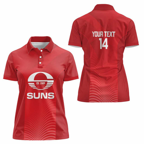Suns Football Custom Women Polo Shirt Gold Coast Est 2009 Deep Red - Aussie Hoodie