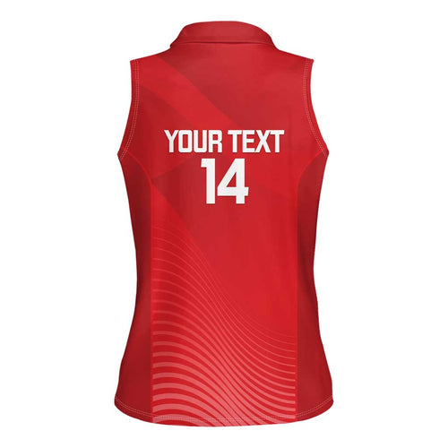 Suns Football Custom Women Sleeveless Polo Shirt Gold Coast Est 2009 Deep Red - Aussie Hoodie