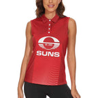 Suns Football Custom Women Sleeveless Polo Shirt Gold Coast Est 2009 Deep Red - Aussie Hoodie