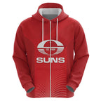 Suns Football Custom Zip Hoodie Gold Coast Est 2009 Deep Red - Aussie Hoodie