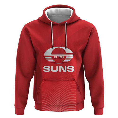Suns Football Custom Zip Hoodie Gold Coast Est 2009 Deep Red - Aussie Hoodie