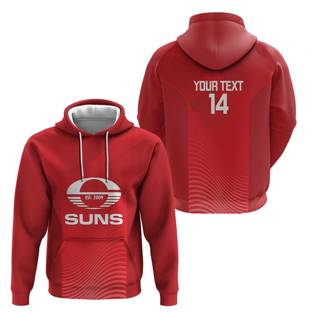 Suns Football Custom Zip Hoodie Gold Coast Est 2009 Deep Red - Aussie Hoodie
