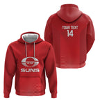Suns Football Custom Zip Hoodie Gold Coast Est 2009 Deep Red - Aussie Hoodie