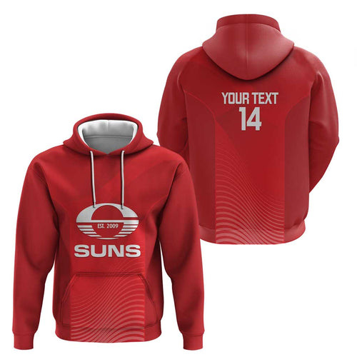 Suns Football Custom Zip Hoodie Gold Coast Est 2009 Deep Red - Aussie Hoodie