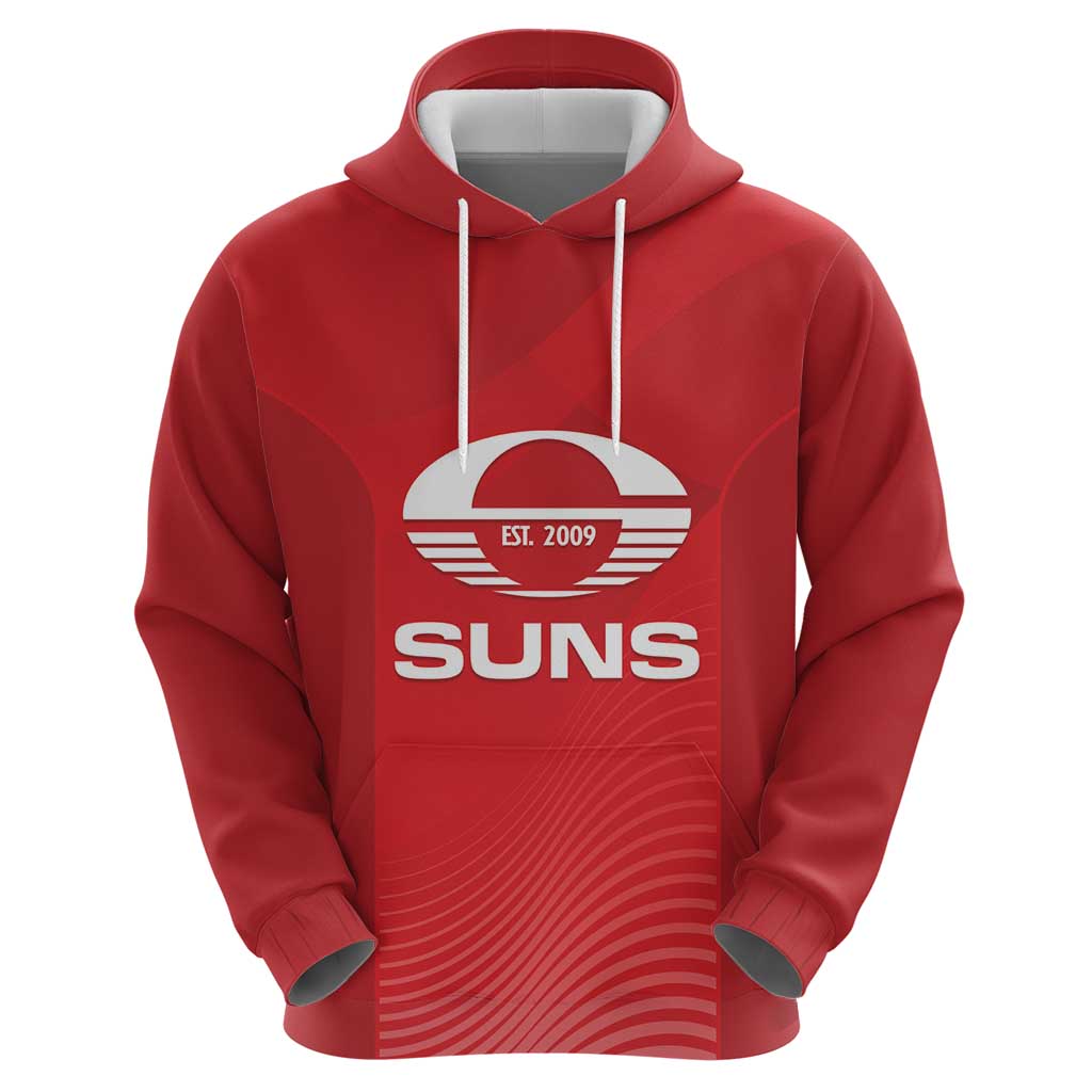 Suns Football Custom Zip Hoodie Gold Coast Est 2009 Deep Red - Aussie Hoodie