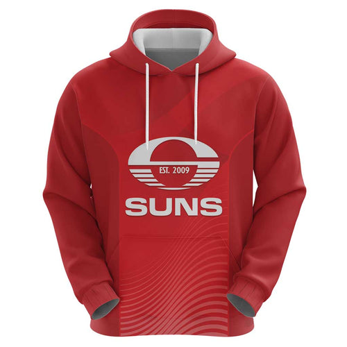 Suns Football Custom Zip Hoodie Gold Coast Est 2009 Deep Red - Aussie Hoodie