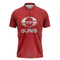 Suns Football Custom Zipper Polo Shirt Gold Coast Est 2009 Deep Red - Aussie Hoodie