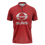 Suns Football Custom Zipper Polo Shirt Gold Coast Est 2009 Deep Red - Aussie Hoodie