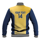 Suns Football Custom Baseball Jacket Gold Coast Est 2009 Sunburnt Gold - Aussie Hoodie