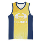 Suns Football Custom Basketball Jersey Gold Coast Est 2009 Sunburnt Gold - Aussie Hoodie