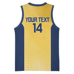 Suns Football Custom Basketball Jersey Gold Coast Est 2009 Sunburnt Gold - Aussie Hoodie