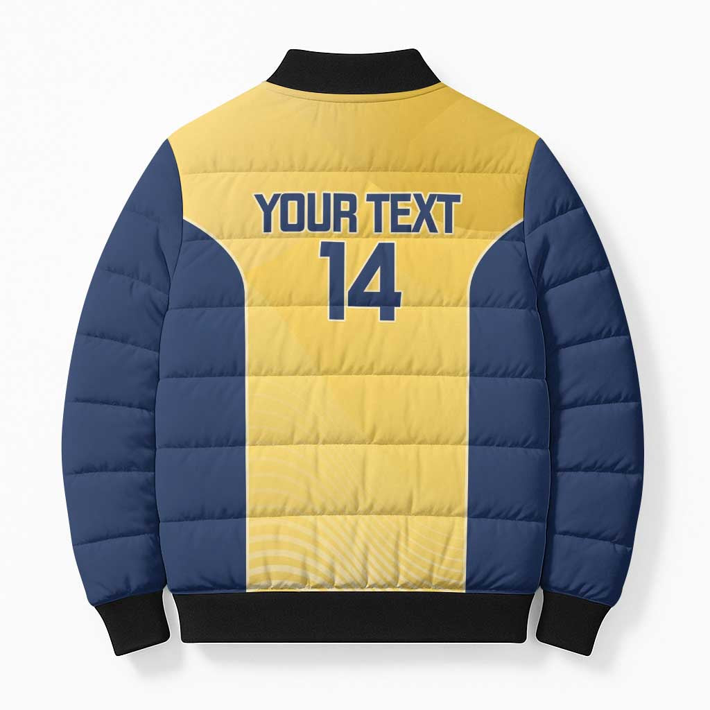 Suns Football Custom Bomber Puffer Jacket Gold Coast Est 2009 Sunburnt Gold - Aussie Hoodie