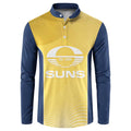 Suns Football Custom Button Sweatshirt Gold Coast Est 2009 Sunburnt Gold - Aussie Hoodie
