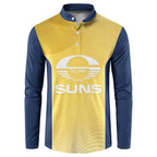 Suns Football Custom Button Sweatshirt Gold Coast Est 2009 Sunburnt Gold - Aussie Hoodie