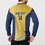 Suns Football Custom Button Sweatshirt Gold Coast Est 2009 Sunburnt Gold - Aussie Hoodie