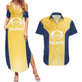 Suns Football Custom Couples Matching Summer Maxi Dress and Hawaiian Shirt Gold Coast Est 2009 Sunburnt Gold - Aussie Hoodie