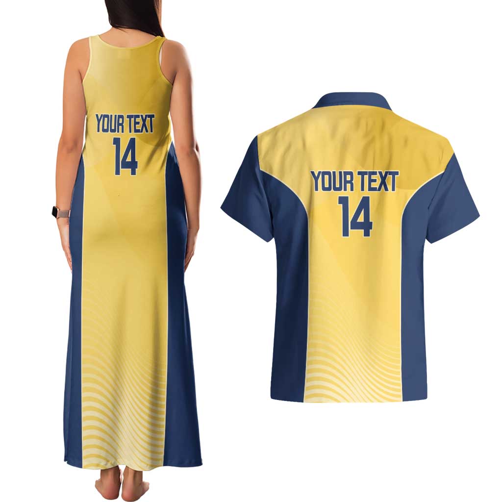 Suns Football Custom Couples Matching Tank Maxi Dress and Hawaiian Shirt Gold Coast Est 2009 Sunburnt Gold - Aussie Hoodie