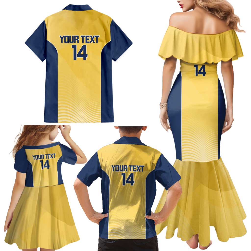 Suns Football Custom Family Matching Mermaid Dress and Hawaiian Shirt Gold Coast Est 2009 Sunburnt Gold - Aussie Hoodie