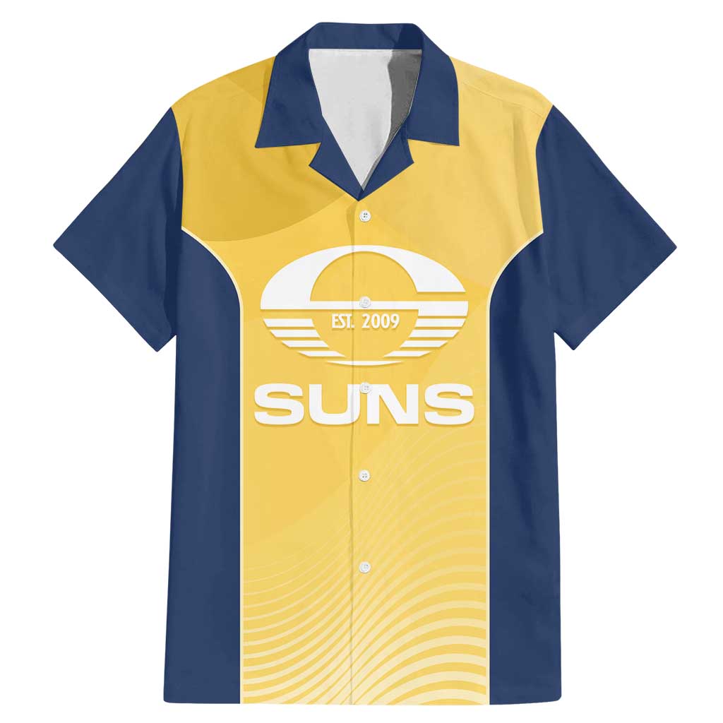 Suns Football Custom Family Matching Mermaid Dress and Hawaiian Shirt Gold Coast Est 2009 Sunburnt Gold - Aussie Hoodie