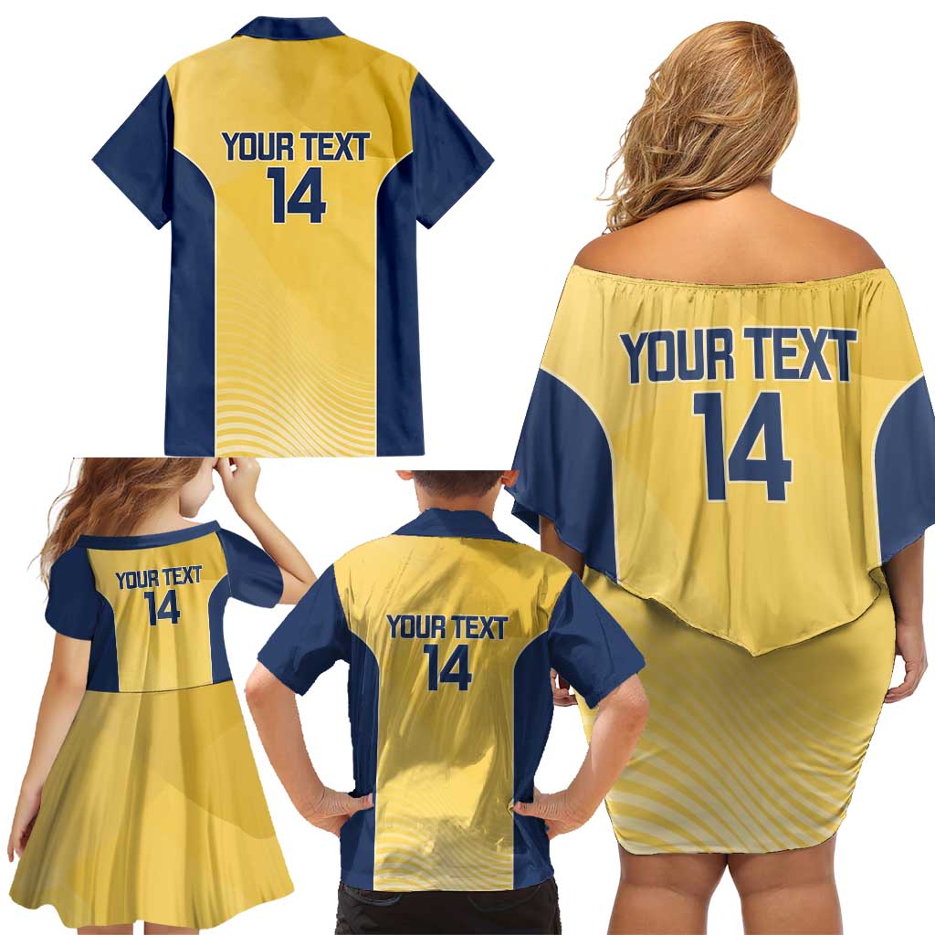 Suns Football Custom Family Matching Off Shoulder Short Dress and Hawaiian Shirt Gold Coast Est 2009 Sunburnt Gold - Aussie Hoodie
