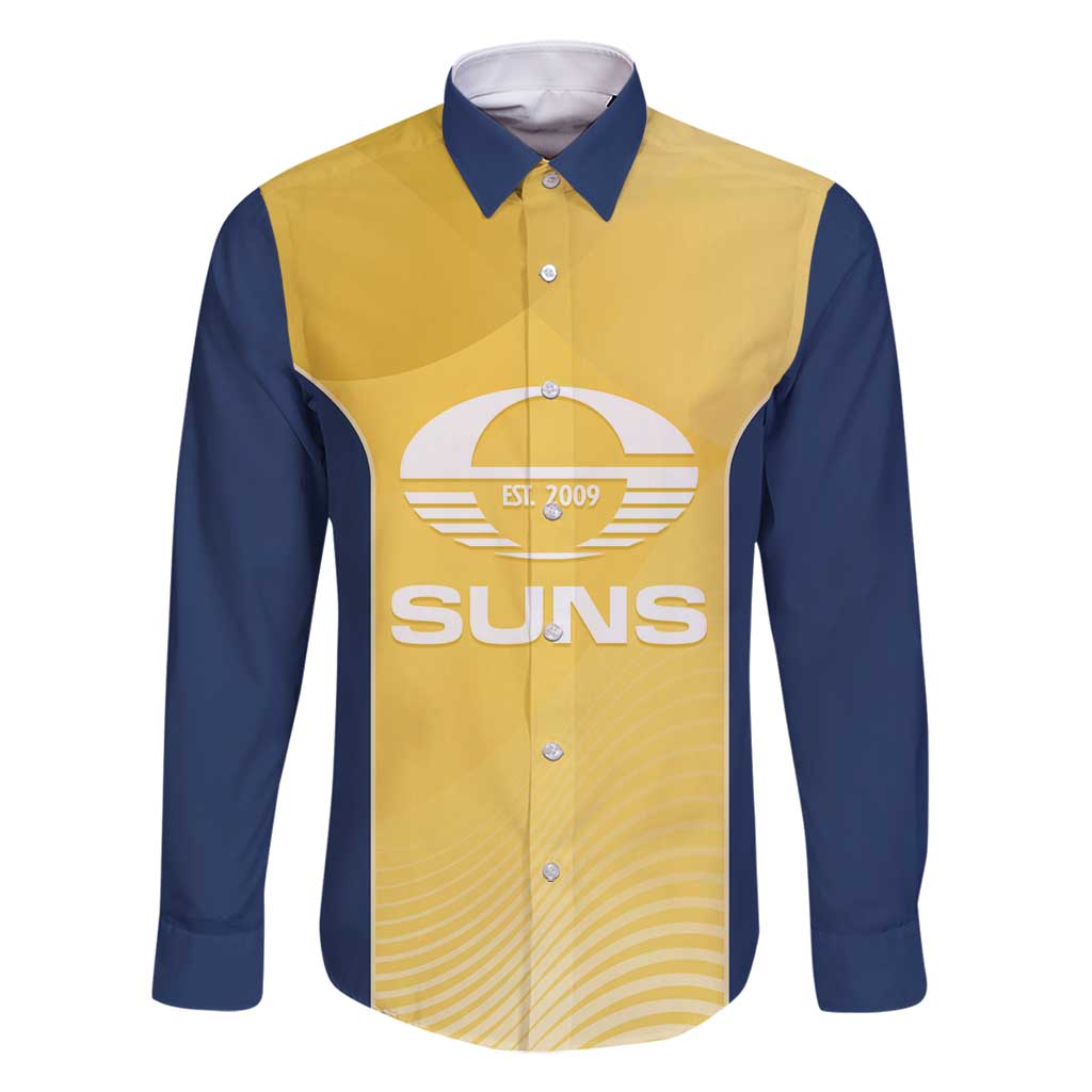Suns Football Custom Family Matching Off Shoulder Short Dress and Hawaiian Shirt Gold Coast Est 2009 Sunburnt Gold - Aussie Hoodie