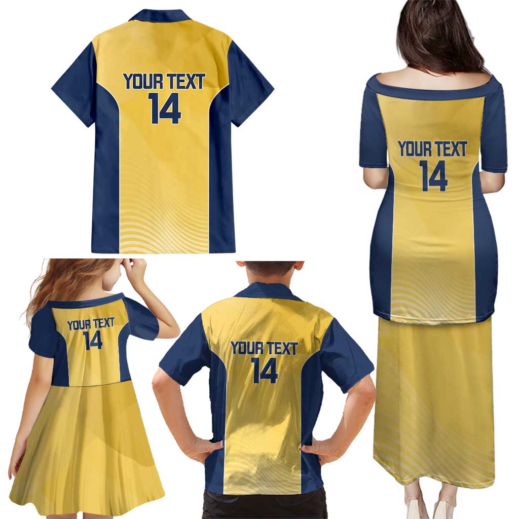 Suns Football Custom Family Matching Puletasi and Hawaiian Shirt Gold Coast Est 2009 Sunburnt Gold - Aussie Hoodie