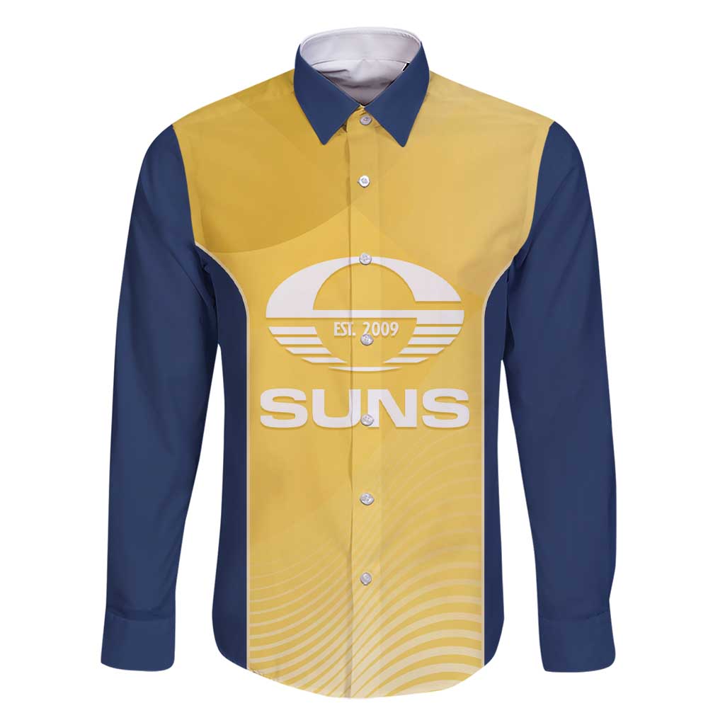 Suns Football Custom Family Matching Short Sleeve Bodycon Dress and Hawaiian Shirt Gold Coast Est 2009 Sunburnt Gold - Aussie Hoodie