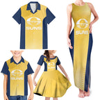 Suns Football Custom Family Matching Tank Maxi Dress and Hawaiian Shirt Gold Coast Est 2009 Sunburnt Gold - Aussie Hoodie