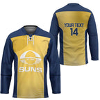 Suns Football Custom Hockey Jersey Gold Coast Est 2009 Sunburnt Gold - Aussie Hoodie